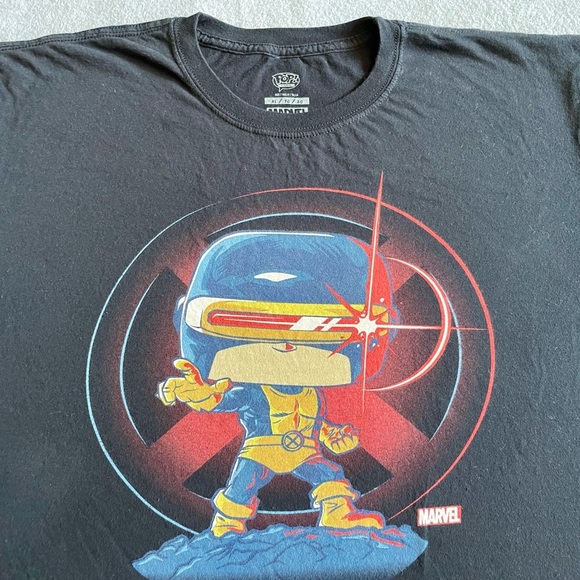 Funko Pop! Tees Men’s T-Shirt Marvel X-Men Cyclops Black Size XL - Picture 2 of 6